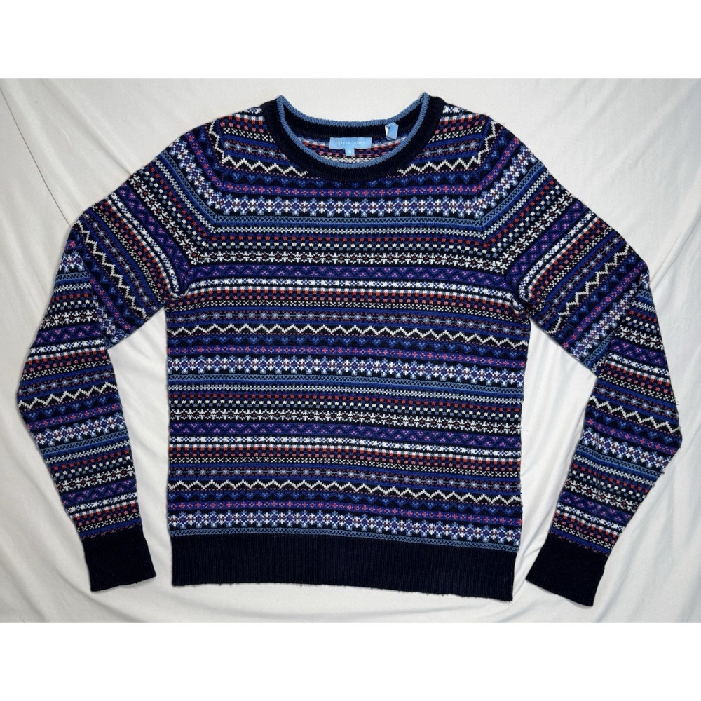 Draper James Fairisle Crewneck Sweater Wool Cashmere Blend‎ Womens Size Small